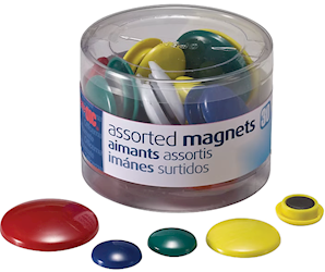 MAGNETS, OIC, ASSORTED COLORS, 30/CT LARGE
